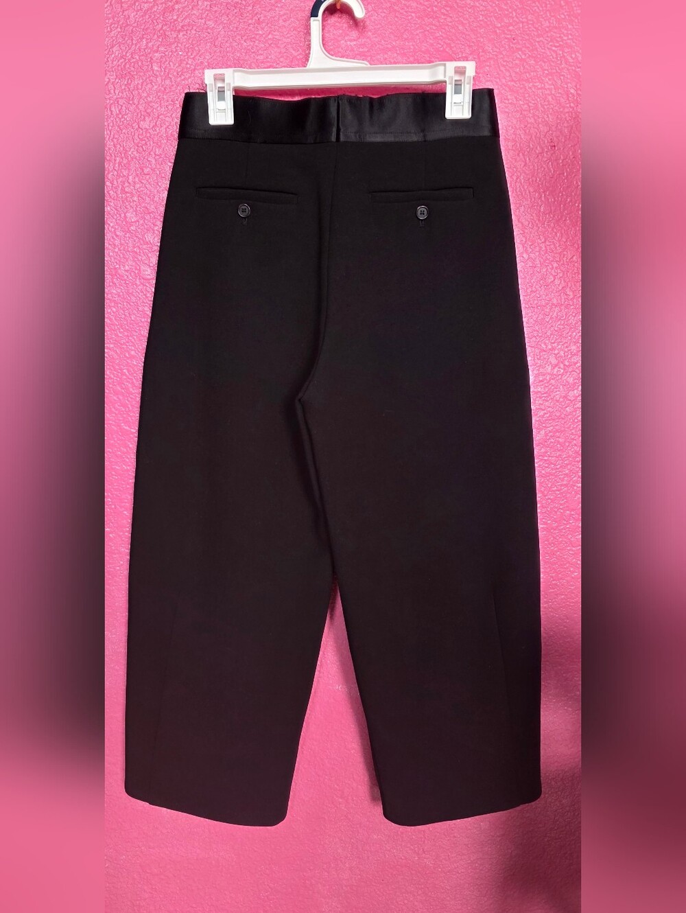 CÉLINE Black Wool Wide-Leg Trousers Made in Italy - Picture 6 of 6